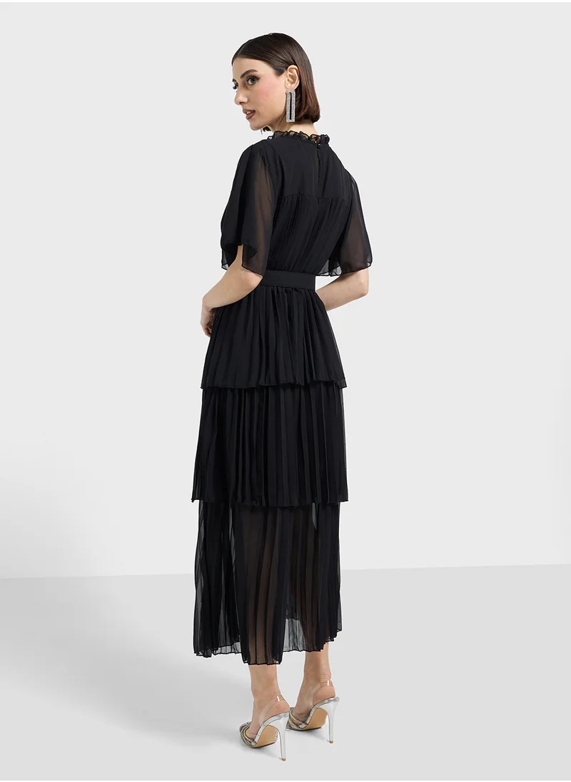 ELLA Layered Dress With Pleats