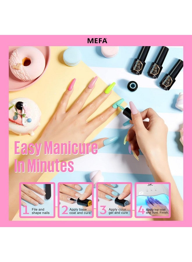 MEFA Gel Nail Polish Set, 23 Pcs Pastel Hot Pink Sage Green Blue Bright Colors Gel Polish Set Macaron Colors Soak Off Nail Polish Gel Nails Art For Women Girl Diy Salon Home Manicure Decoration - Image 2