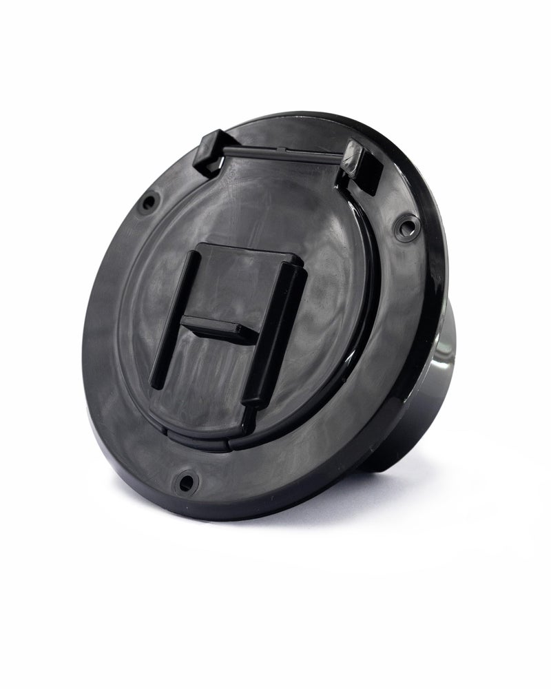 X-Haibei RV Trailer Camper Electric Power Cord Cable Hatch Round Fits 2-3/4 inches Dia. Hole Flip Up Cover (Black) - Image 5