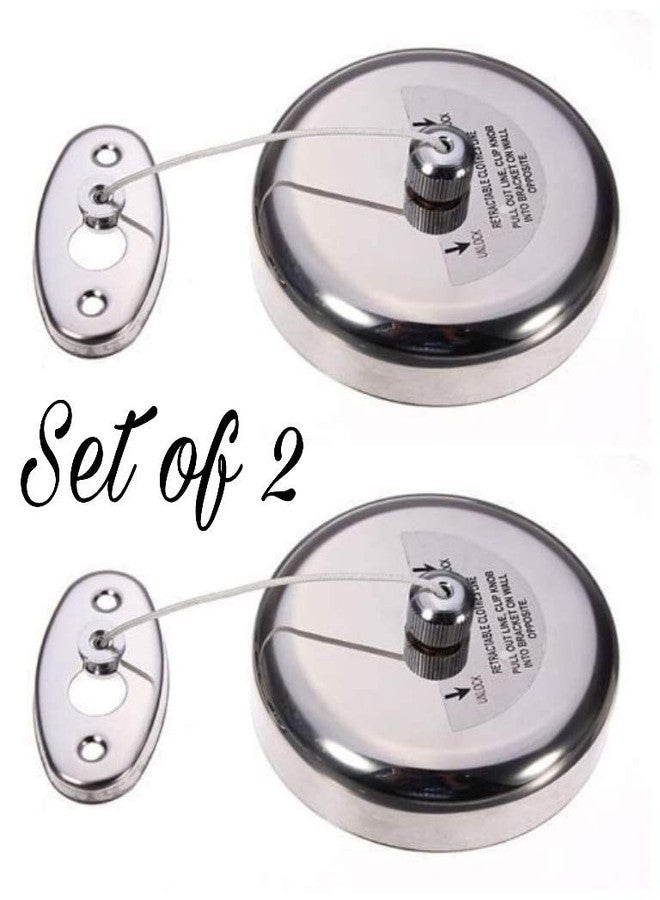 Urban Desires 9999297409 Cloth line 3 Mtr Stainless Steel Retractable and Lockable Cloths line & Washing Line -Set of 2 - Image 1
