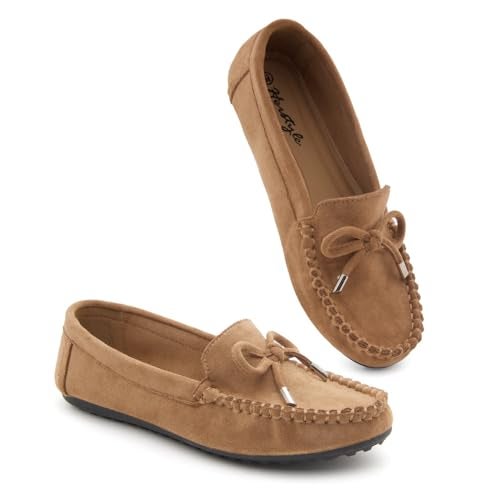 Herstyle Loafers for Women – Slip-On Business Flats Shoes | Dressy Casual Walking Flats with Memory Foam Insole | Lightweight & Comfortable Moccasins for Office & Travel, 2024Tan, Size 6.0, Canal - Image 3