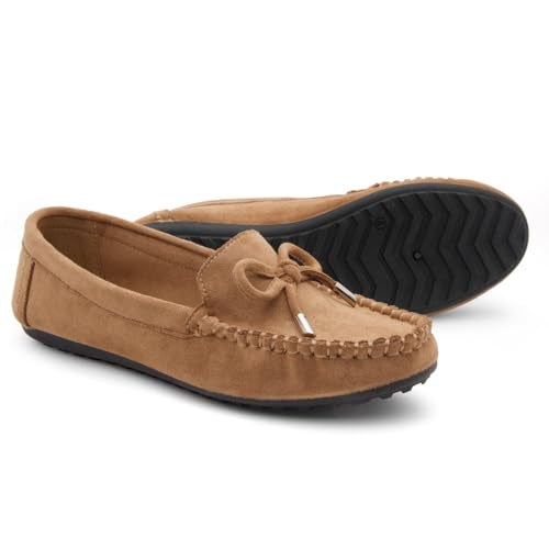 Herstyle Loafers for Women – Slip-On Business Flats Shoes | Dressy Casual Walking Flats with Memory Foam Insole | Lightweight & Comfortable Moccasins for Office & Travel, 2024Tan, Size 6.0, Canal - Image 2