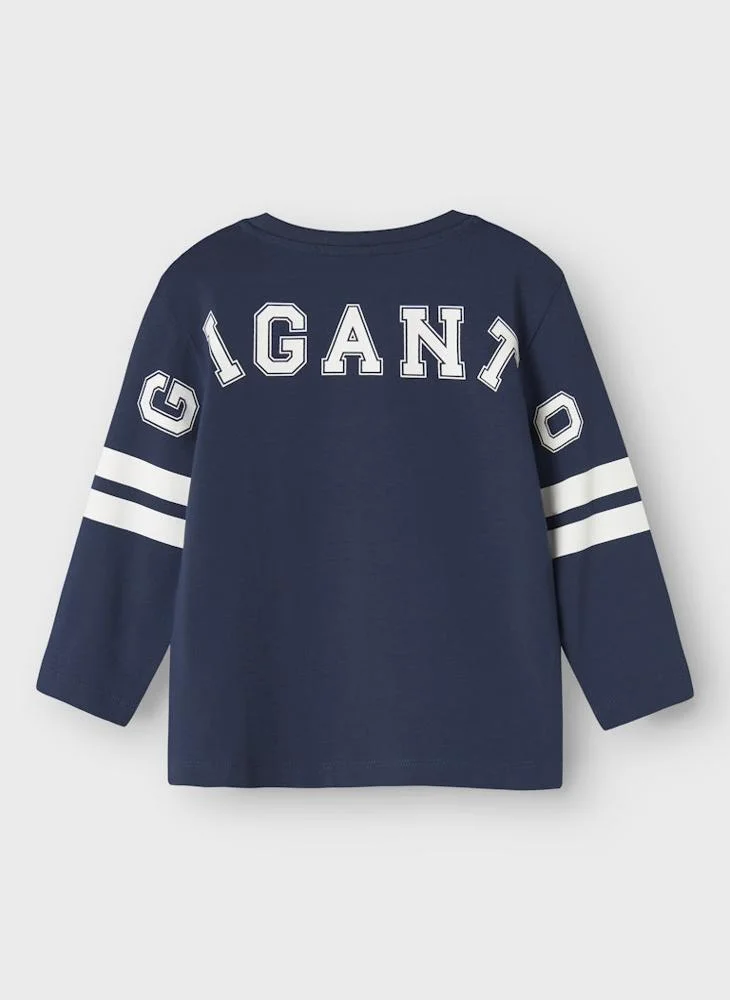 نيم ات تيشيرت أطفال مطبوع بياقة مستديرة