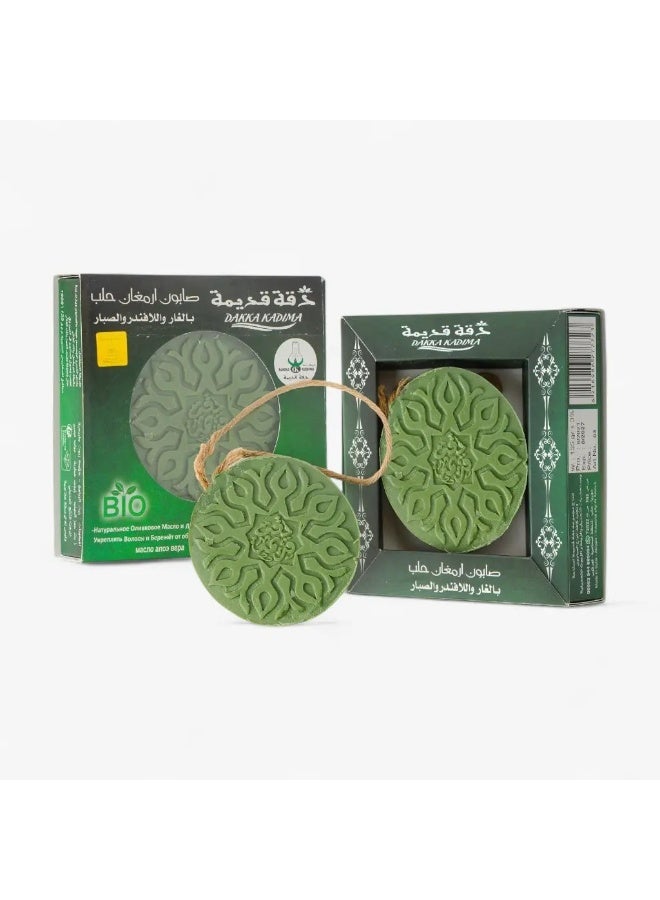 dakka kadima ARGAMAN Aleppo Soap with Laurel, Lavender & Aloe Vera – Natural Antiseptic & Moisturizing Cleanser – For All Skin Types – Traditional Syrian Soap  - Image 1