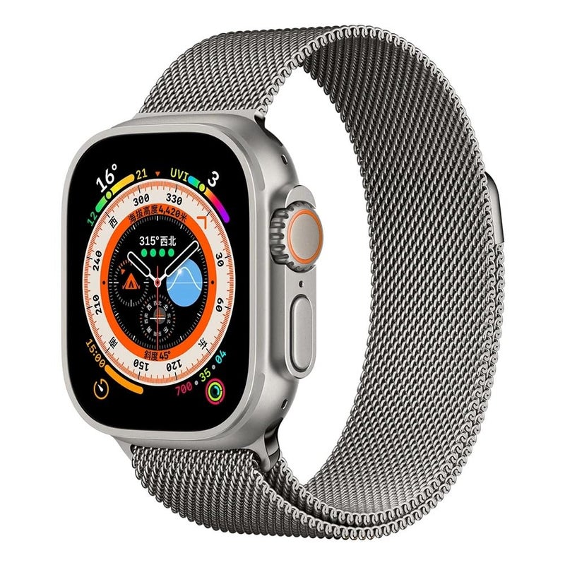 Dado Extra Wide Milanese Stainless Steel Band Compatible with Apple Watch Ultra 2/8 Ultra – Titanium Mesh Magnetic Strap - Image 2