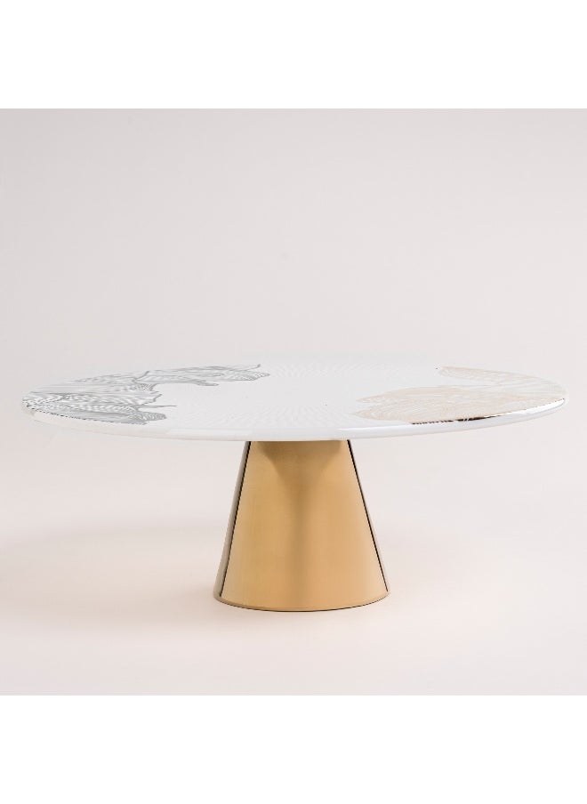 La Mesa La Mesa gold porcelain cake stand with base  - Image 1