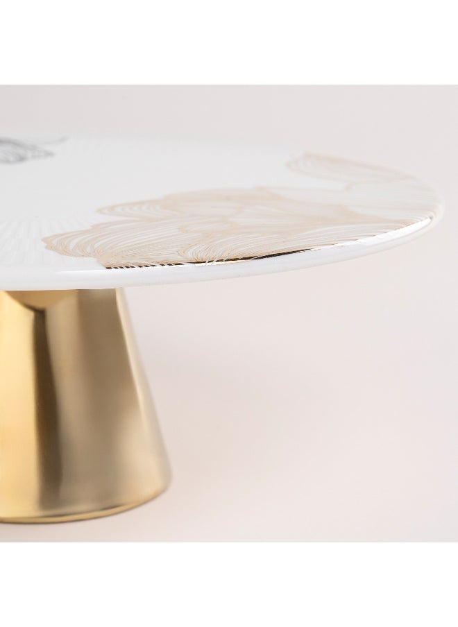La Mesa La Mesa gold porcelain cake stand with base  - Image 4