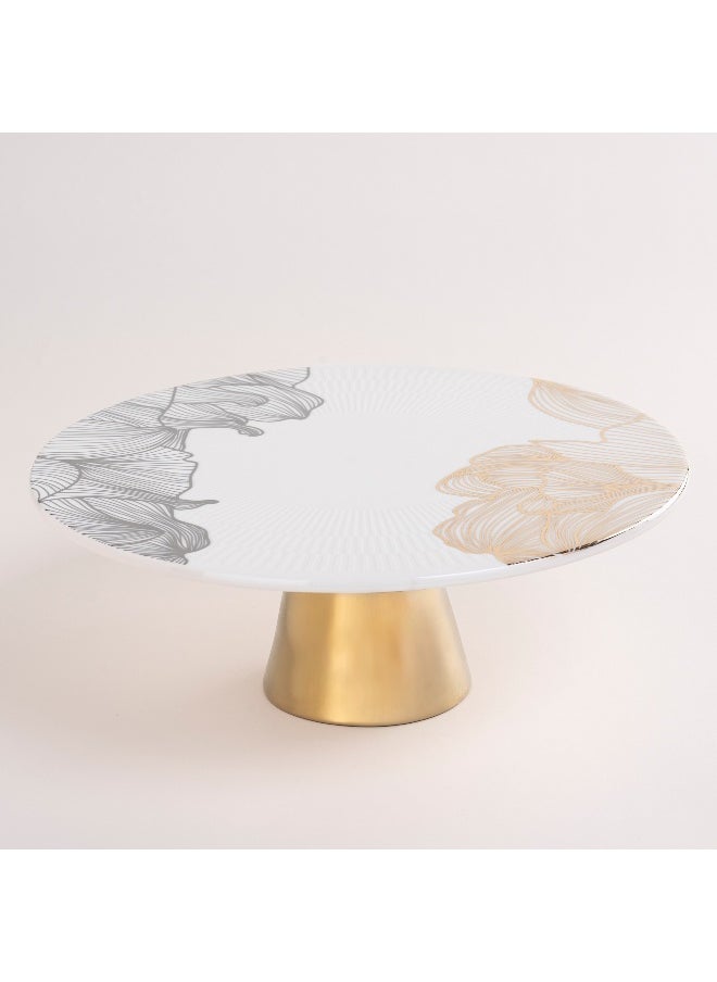 La Mesa La Mesa gold porcelain cake stand with base  - Image 2