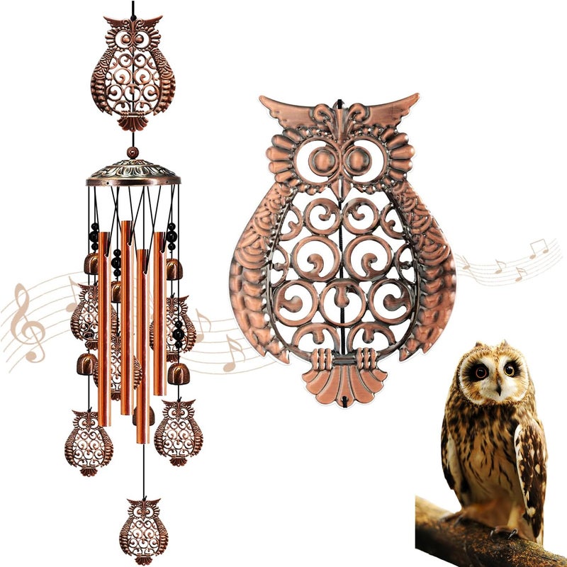 Owl Wind Chimes for Outside, Owl Gifts for Women Mom Grandma Friend, 35IN Windchimes Outdoors Clearance, Owls Garden Patio Porch Decor - Image 1