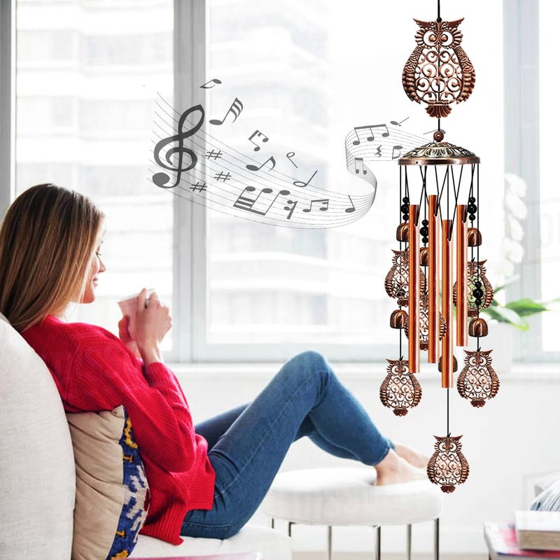 Owl Wind Chimes for Outside, Owl Gifts for Women Mom Grandma Friend, 35IN Windchimes Outdoors Clearance, Owls Garden Patio Porch Decor - Image 2