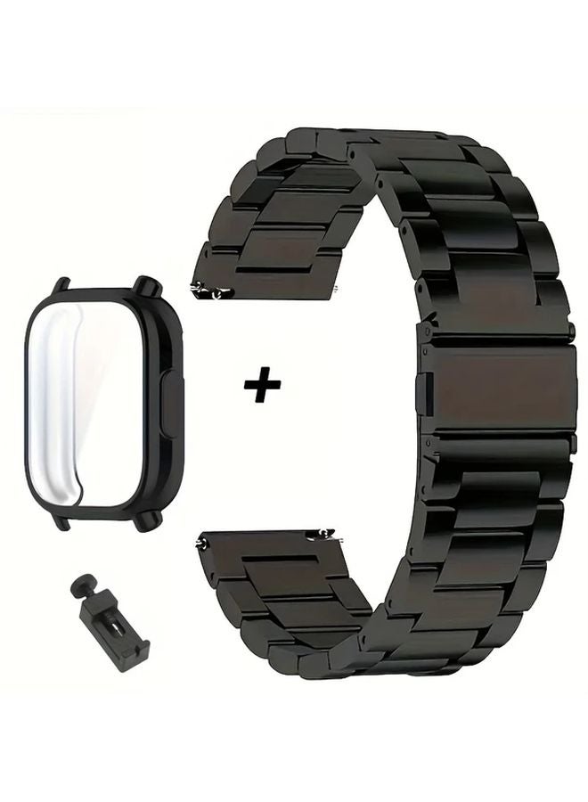 سوار من المعدن الأسود وغطاء من TPU لساعة Redmi Watch 5 Lite - Image 1