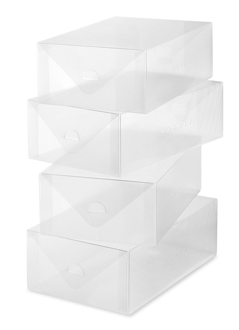 Whitmor Clear Vue Women's Shoe Box, Set of 4, White, 4 Count - Image 1