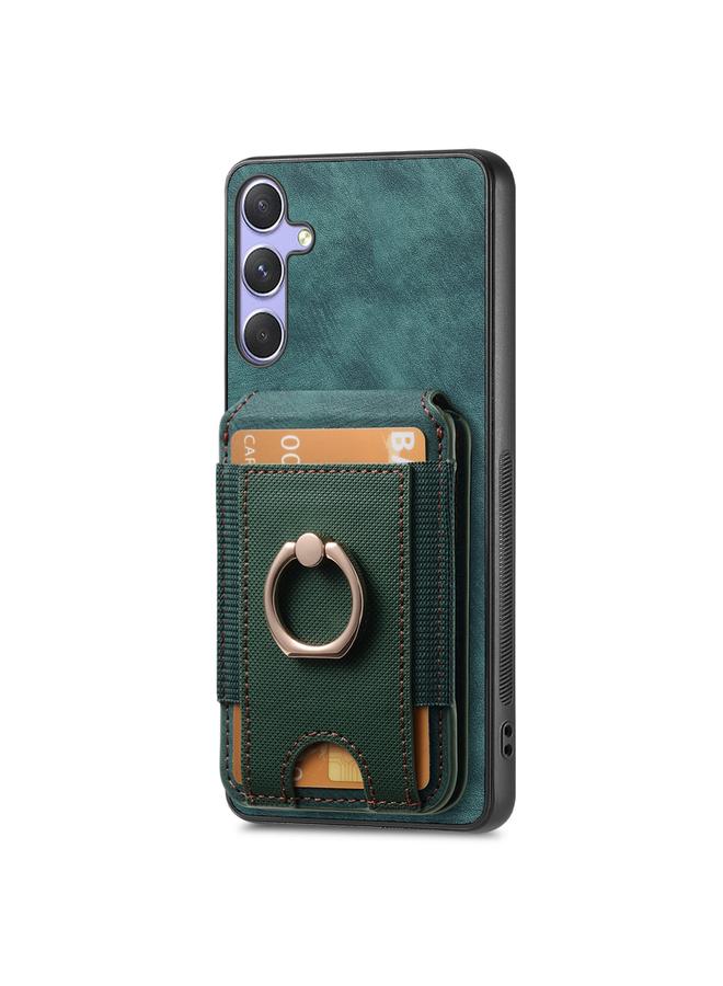 اس-توب جراب هاتف جلدي لهاتف Samsung Galaxy A82 5G بتصميم كلاسيكي مع حامل مغناطيسي قابل للفصل وحقيبة بطاقات - Image 2