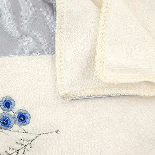 Riverbyland White and Blue 2 Towel and 1 Bath Towel Embroidered Pattern Set - Image 3