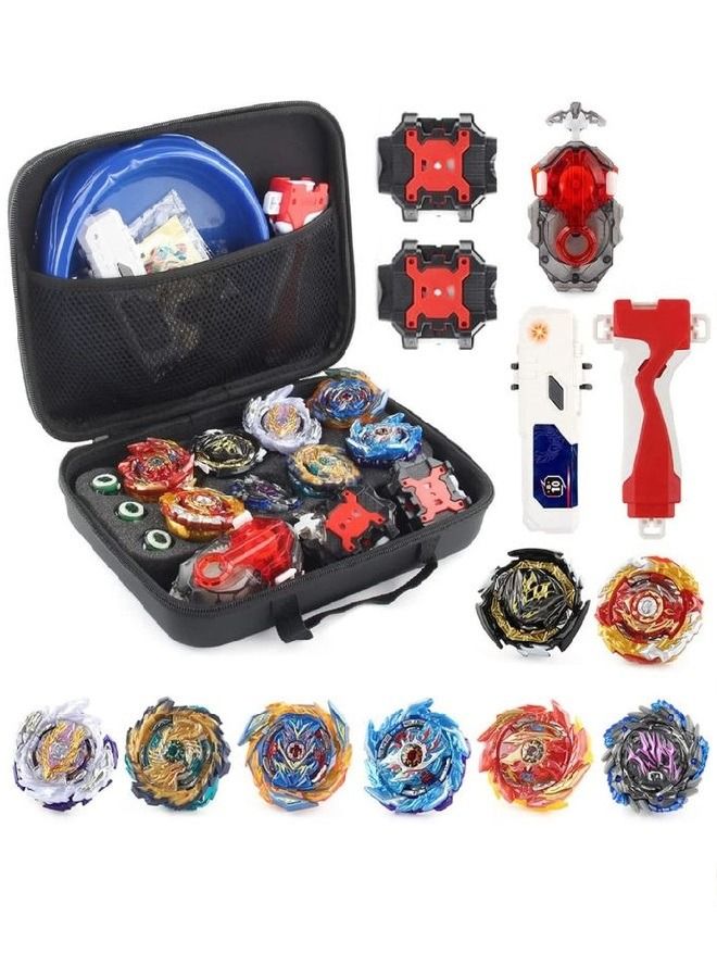 SB Beyblade Burst Gyro Toy Set 8 Spinning Tops 3 Launchers 1 Arena Combat Battling Game with Protable Storage Box - Image 1