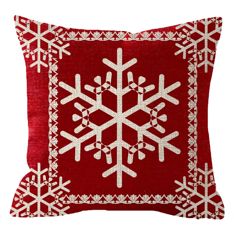 NIDITW Set of 2 Sister Birthday Gift Joy Peace Noel Beautiful Snowflakes Body Red Cotton Burlap Linen Throw Pillow Case Cushion Cover Sofa Outdoor Decorative Square 18X18 Inches - Image 2
