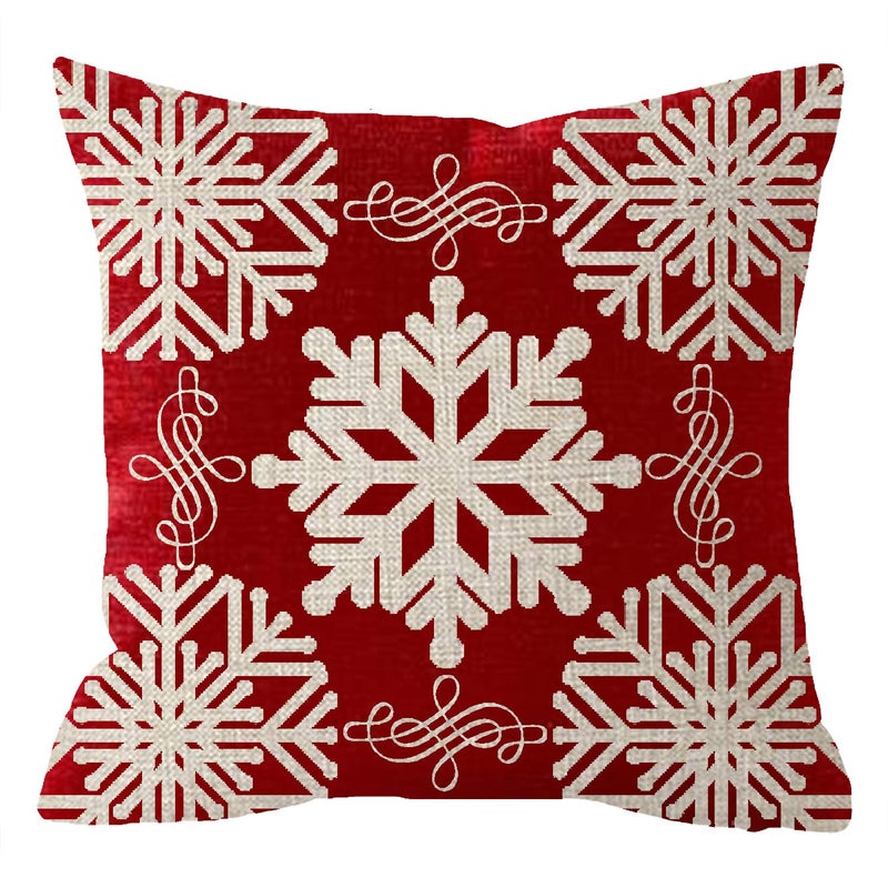 NIDITW Set of 2 Sister Birthday Gift Joy Peace Noel Beautiful Snowflakes Body Red Cotton Burlap Linen Throw Pillow Case Cushion Cover Sofa Outdoor Decorative Square 18X18 Inches - Image 3