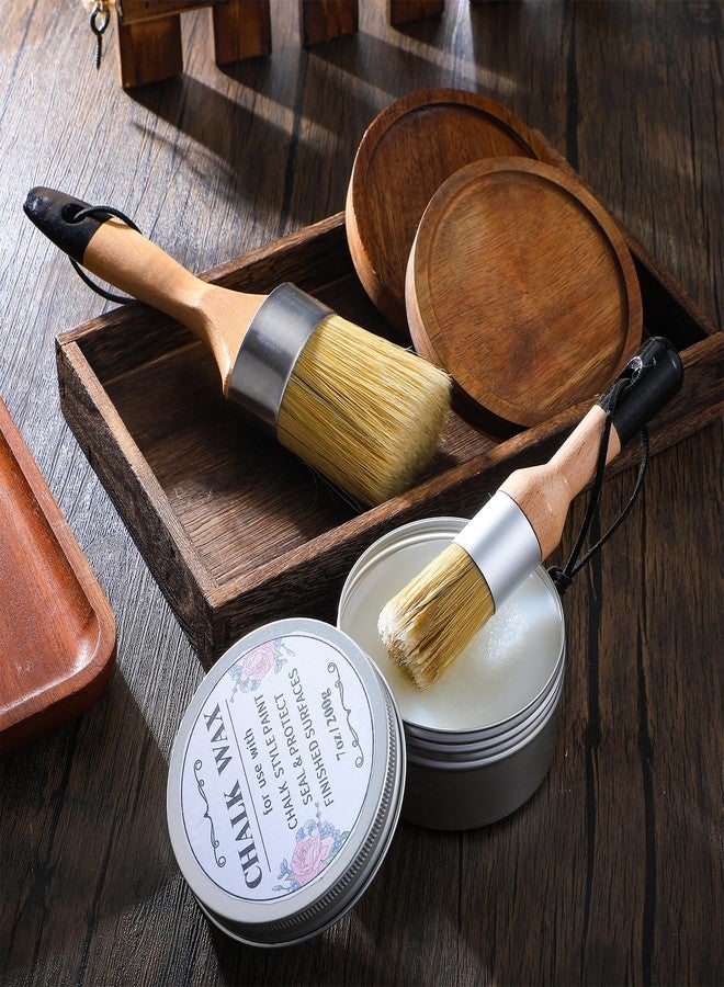 Threlaco Furniture Finishing Wax Paint Wax Sealer Clear with 2 Brush Set 7 oz for Clear Chalk Sealing Wood Surfaces Interior Furniture Protective Painting Waxing Wooden Floor Cabinet Home Accessories - Image 4