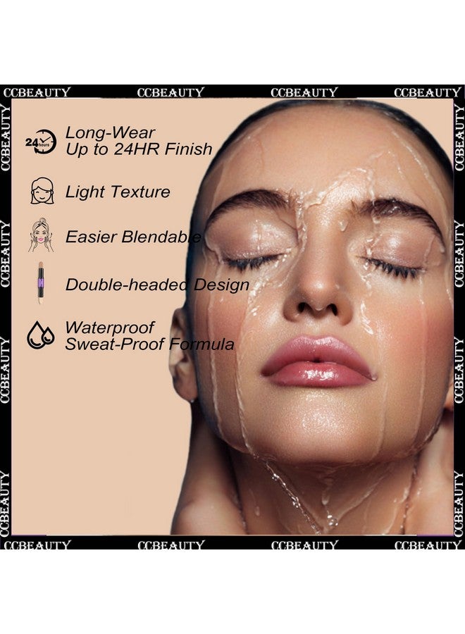 CCbeauty 2-IN-1 Matte Contour Stick,Cream Dual Highlight Concealer Stick, Highlighting & Contouring Kit, Bronzer Highlighter Sticks for Face Shaping Makeup, Long Lasting & Waterproof - Image 4