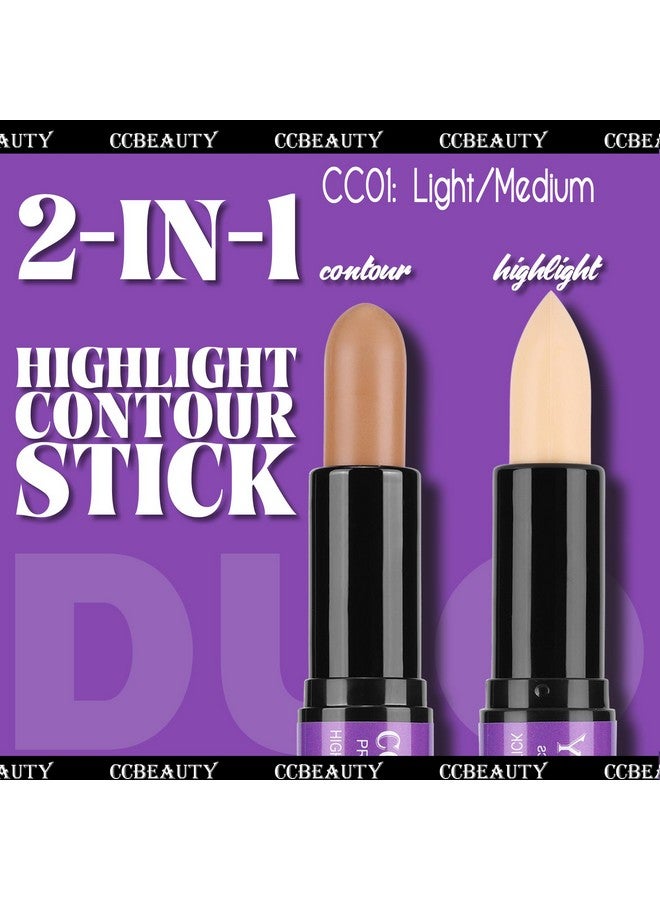 CCbeauty 2-IN-1 Matte Contour Stick,Cream Dual Highlight Concealer Stick, Highlighting & Contouring Kit, Bronzer Highlighter Sticks for Face Shaping Makeup, Long Lasting & Waterproof - Image 3
