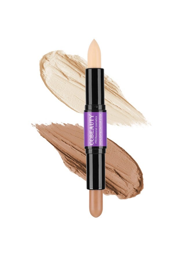 CCbeauty 2-IN-1 Matte Contour Stick,Cream Dual Highlight Concealer Stick, Highlighting & Contouring Kit, Bronzer Highlighter Sticks for Face Shaping Makeup, Long Lasting & Waterproof - Image 1