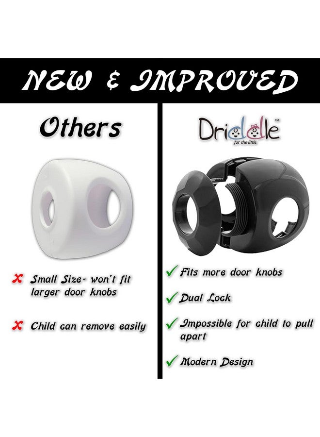 Driddle Black - Door knob Baby Safety Cover - 5 Pack - Deter Little Kids from Opening Doors with A Child Proof Door Handle Lock - Driddle - Image 2