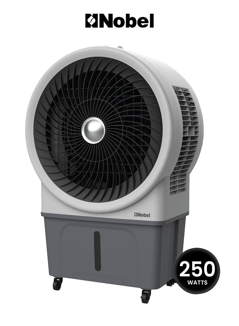 Nobel Air Cooler 60 Liters Capacity, 3 Wind Speeds, Horizontal & Vertical Oscillation, Pump Protection, Automatic Refilling, Powerful Cooling 60 L NAC1111 Grey - Image 1