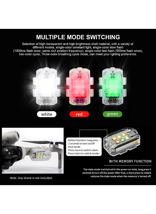 STARTRC Drone Lights for Night Flying Anti-Collision Drone Lights Drone Strobe Lights 3 Lighting Colors Built-in Battery for Cars Drone Aircraft Motorcycle Bike Emergency Warning Signal Lights  - Image 3