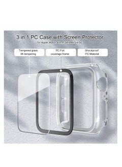 واي آند دي واقي شاشة مناسب لـ Apple Watch SE Series6 / 5/4 44mm ، حافظة شفافة KASTWAVE مع من الزجاج المقوى غطاء حماية كامل خالٍ الفقاعات iWatch Series 6/5/4 [عبوة واحدة]  - Image 3
