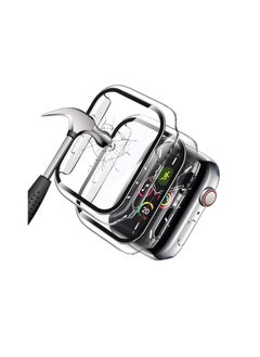 واي آند دي واقي شاشة مناسب لـ Apple Watch SE Series6 / 5/4 44mm ، حافظة شفافة KASTWAVE مع من الزجاج المقوى غطاء حماية كامل خالٍ الفقاعات iWatch Series 6/5/4 [عبوة واحدة]  - Image 1