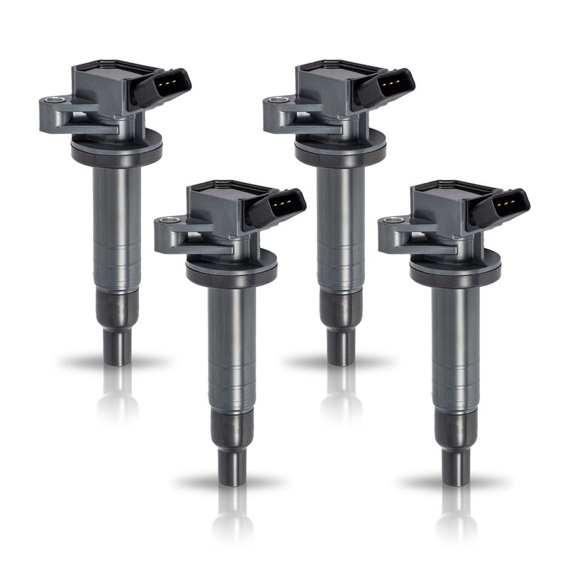 مجموعة ENA من 4 حزم لفائف الإشعال 18L V4 متوافقة مع شيفروليه تشيفي بونتياك تويوتا بريزم فايب سيلكا كورولا ماتيكس MR2 سبايدر 2000 2001 2002 2003 2004 2005 2006 2007 2008 ل UF247 UF315 702526