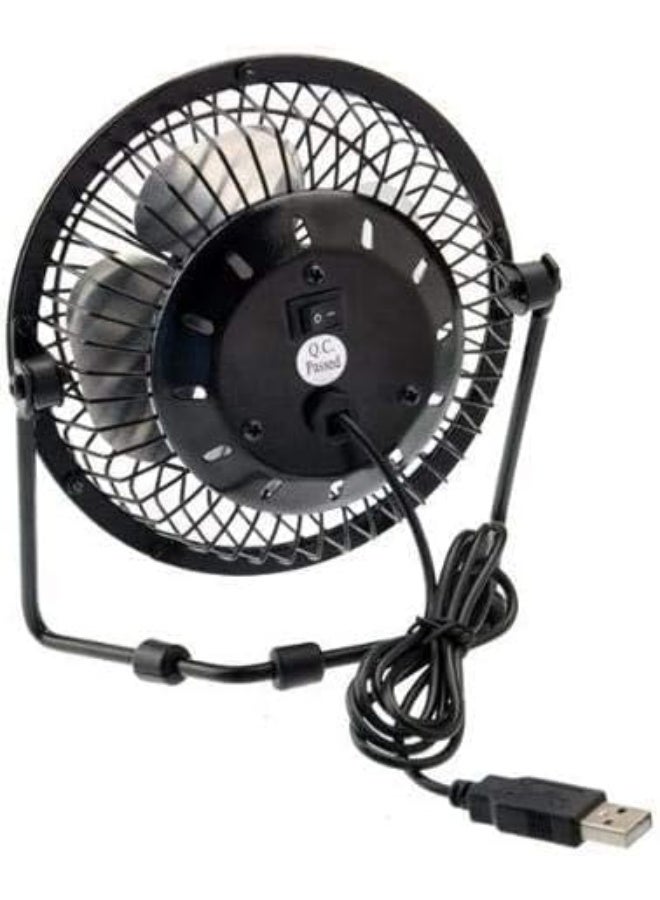 Portable Small USB Cooling Fan for Desktop with 4 USB Ports – Black - Image 1