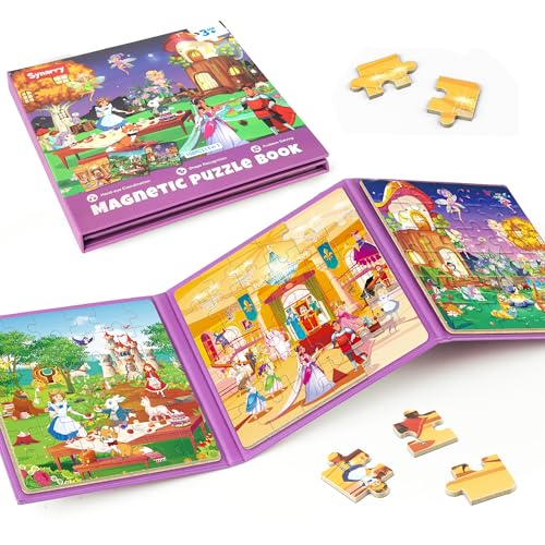 SYNARRY Princess Fairy Party Magnetic Puzzles for Toddlers 35 Girls 36 Pieces Travel Puzzles for Kids Ages 46 Easter Basket Stuffers Gifts for Kids Car Airplane Road Trip Activities Toy - Image 1