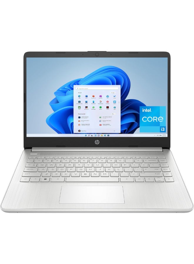 HP لابتوب 14-dq6011dx 2025 مع معالج Intel® Pentium N150 بسرعة تصل إلى 3.60 جيجاهرتز، 4 جيجابايت RAM، 128 جيجابايت UFS SSD، شاشة 14" HD، رسومات Intel UHD، لوحة مفاتيح إنجليزية، ويندوز 11 هوم S - Image 1