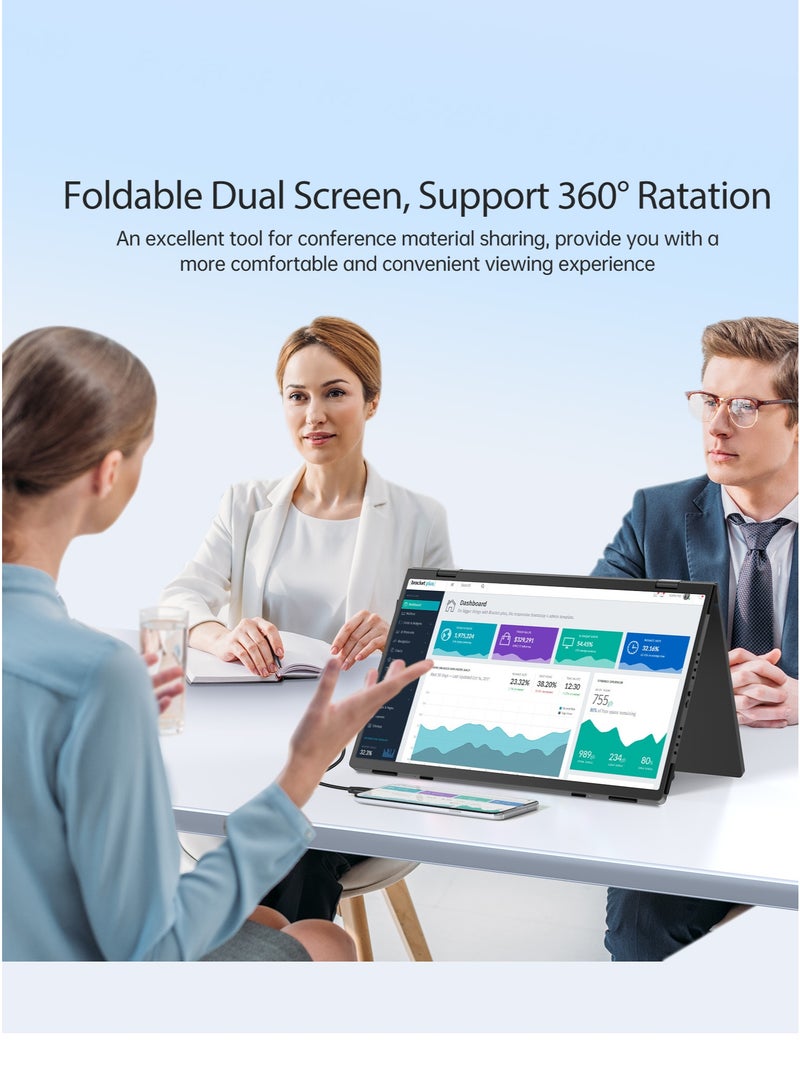 أوبيرفكت شاشة محمولة UPERFECT شاشة محمولة مقاس 15.6 بوصة 60 هرتز 1920 × 1080 FHD IPS IPS USB C ومنفذ HDMI صغير مع شاشة ثانية مدمجة للتركيب للكمبيوتر المحمول/الهاتف/وحدة التحكم في الألعاب - Image 4