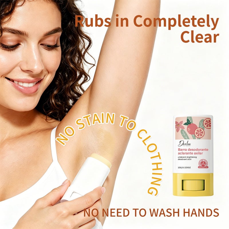 Danliss Grapefruit Underarm Brightening Antiperspirant Deodorant Stick 15g Aluminum-Free Odor Suppressant Brightening Citrus - Image 2