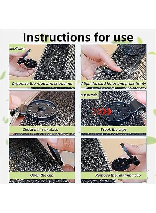 Durku 100 Pcs Shade Cloth Clips,Shade Cloth Heavy Duty Lock Grip,Premium Shade Cloth Plastic Clips,Fabric Clips for Greenhouse Outdoor Garden Netting,Anti Bird Netting,Shade Netting Accessories