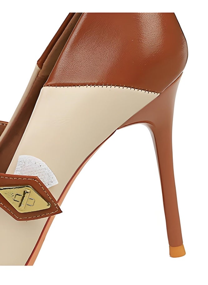 BIGTREE Women's Stiletto Pumps Closed Pointed Toe High Heels Party Dress Shoes Apricot/Brown 10CM - Image 3