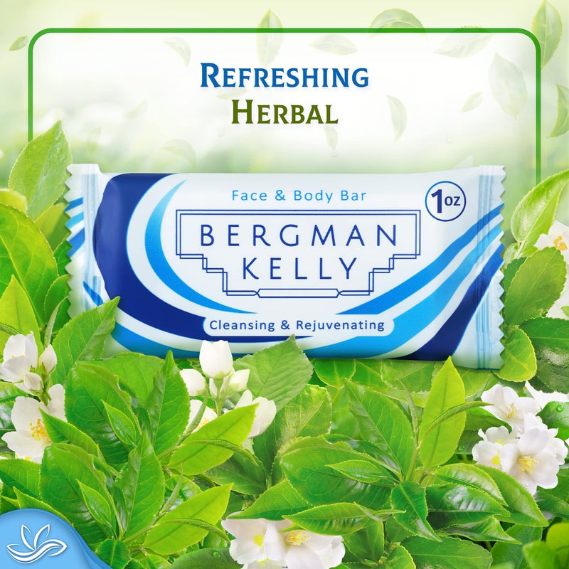 Bergman Kelly - Hotel Soap Bars - White Tea, 1 oz, 100 PK - Travel Size Luxury Bulk Amenities Bar Soap - Mini Individually Wrapped Rectangular Soap, Small Toiletries for Airbnb, Motel, Guest Bath - Image 4