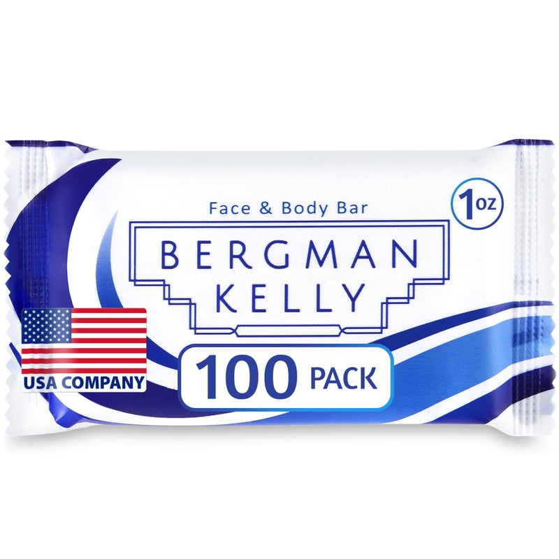 Bergman Kelly - Hotel Soap Bars - White Tea, 1 oz, 100 PK - Travel Size Luxury Bulk Amenities Bar Soap - Mini Individually Wrapped Rectangular Soap, Small Toiletries for Airbnb, Motel, Guest Bath - Image 1