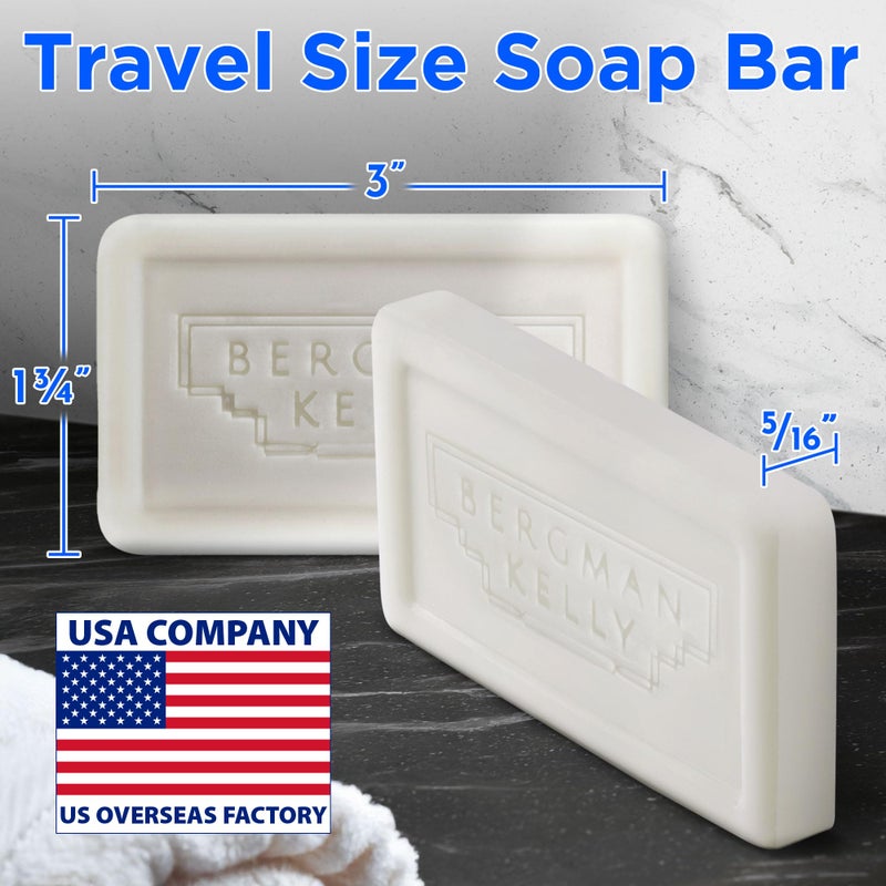 Bergman Kelly - Hotel Soap Bars - White Tea, 1 oz, 100 PK - Travel Size Luxury Bulk Amenities Bar Soap - Mini Individually Wrapped Rectangular Soap, Small Toiletries for Airbnb, Motel, Guest Bath - Image 3