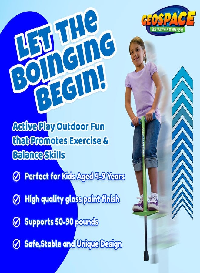 Geospace Jumparoo Boing! JR. Steel Pogo Stick for Kids of 50-90 lbs Weight by Air Kicks, Small Size Pogo Stick-Active Outdoor Fun Toy for Boys and Girls for Exercise, Balance,Coordination (Purple) - Image 3