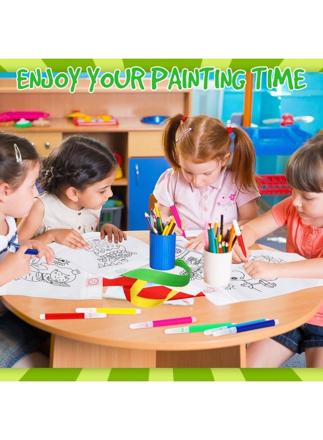 Chunful Cute Coloring Goodie Bags Reusable Cartoon Coloring Party Favor Tote Bags Non Woven Coloring Totes With Colorful Markers For Kids Birthday Art Party Favor Diy Crafts Supplies (48 Pieces)  - Image 5