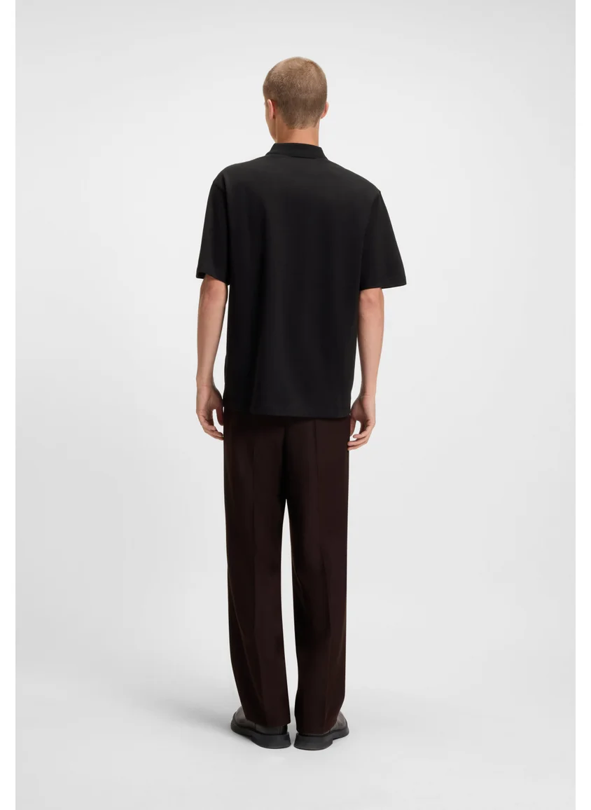 هوجو Relaxed-fit polo shirt in cotton with split logo