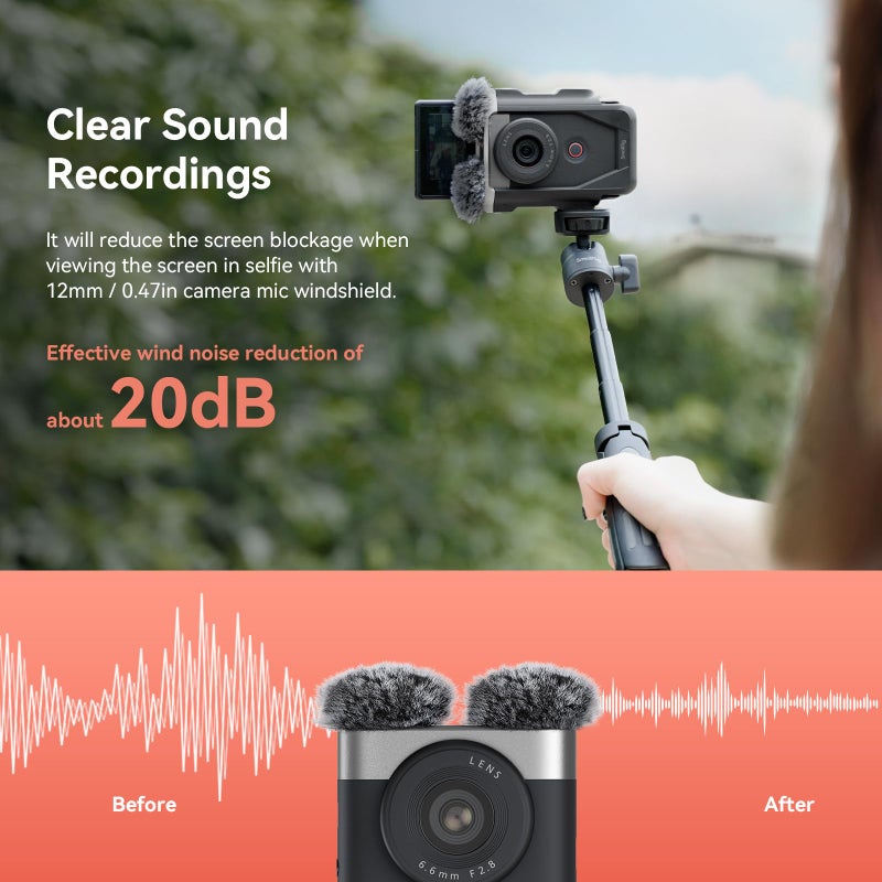 SmallRig Cage Kit for Canon PowerShot V10 with Furry Windshields, Camera Cage, Lens Cap and Storage Bag, Effectively Reducing Wind Noise About 20dB, for Outdoor Shooting, Travel, Vlog - 4235 - Image 2