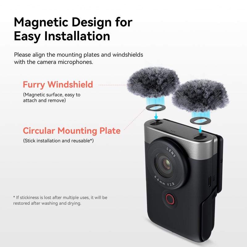 SmallRig Cage Kit for Canon PowerShot V10 with Furry Windshields, Camera Cage, Lens Cap and Storage Bag, Effectively Reducing Wind Noise About 20dB, for Outdoor Shooting, Travel, Vlog - 4235 - Image 3