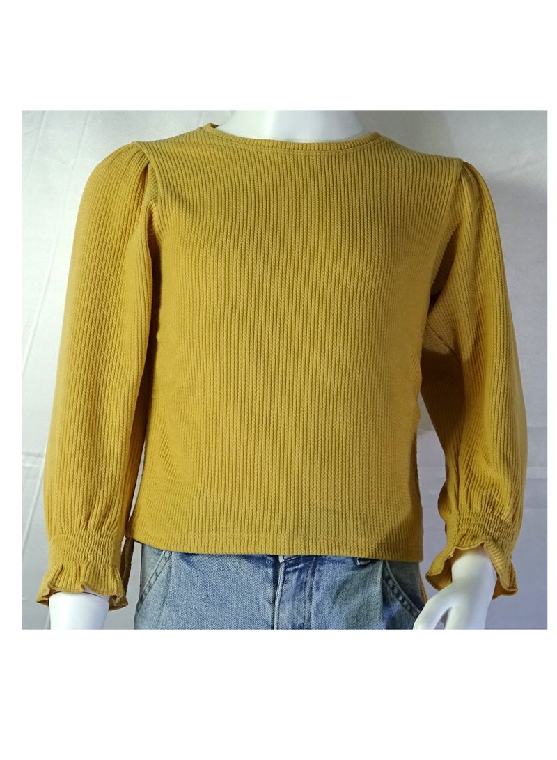 شلــــتر صناعة تركية فاخرة؛ بلوزة بنات بأكمام طويلة لون سادة من مجموعة شلـــتر 35631 - Image 2