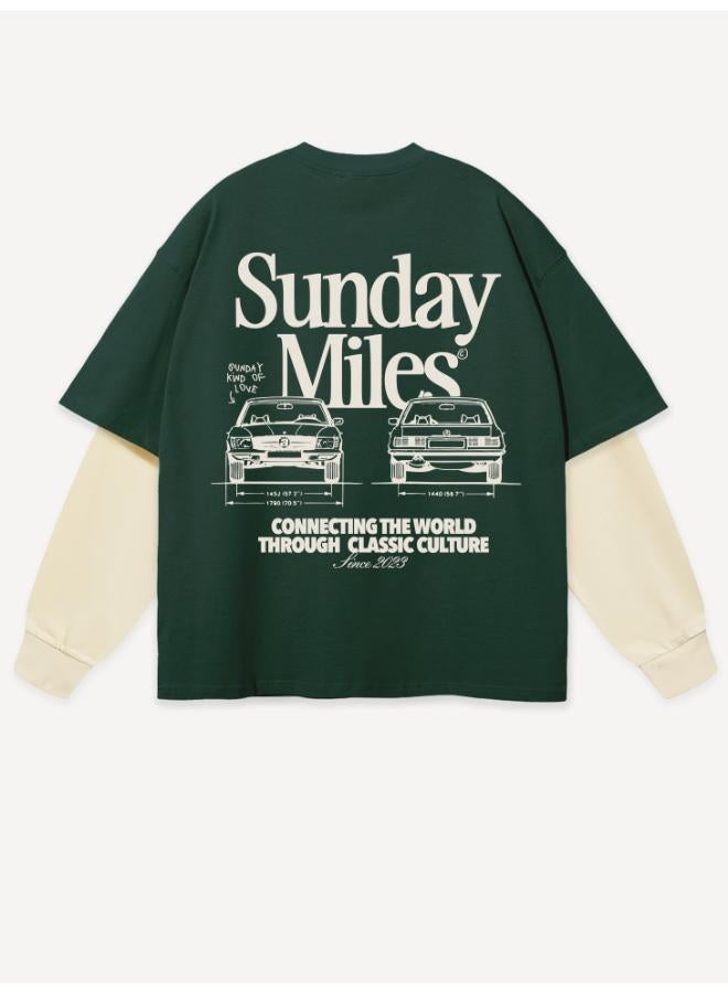 Another Cotton Lab Sunday Miles Double Layer Longsleeve T-Shirt - Image 4