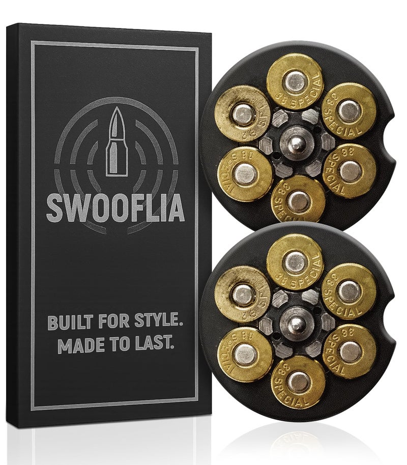 Swooflia Car Coasters for Men Bullet Shape Ceramic Car Cupholder Coaster Cool Absorbent Mat Coaster with Cork Base 2 Pack Automotive Cup Holder Accessories New Driver Gifts - Image 3