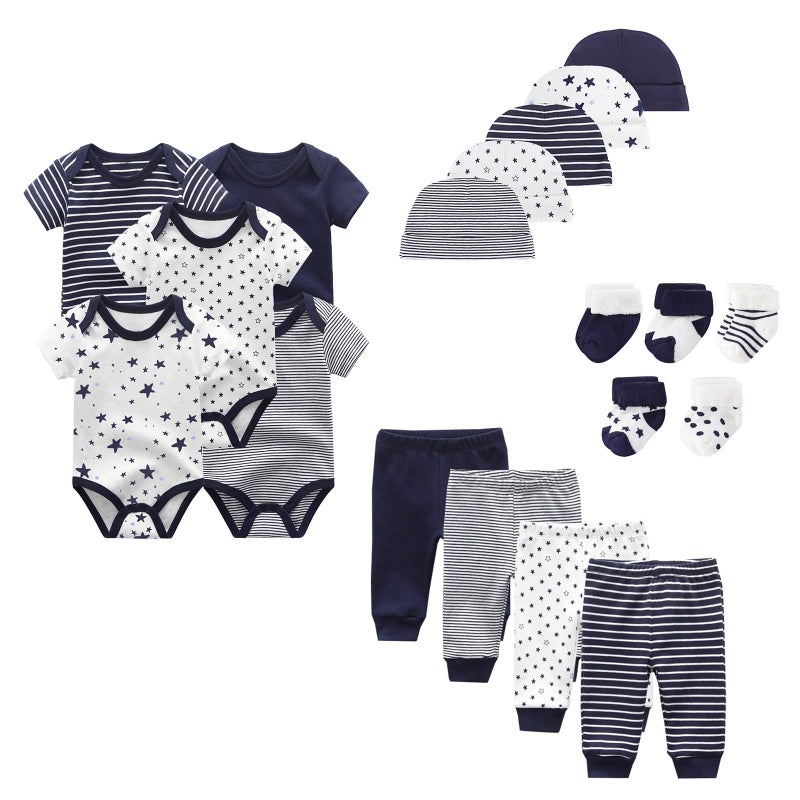 JELYLOVE Unisex Baby Boy Girl Layette Sets Bodysuits Pants And Accessories 19 Packs Comfort Infant Outfit New Born Essentials - Image 1